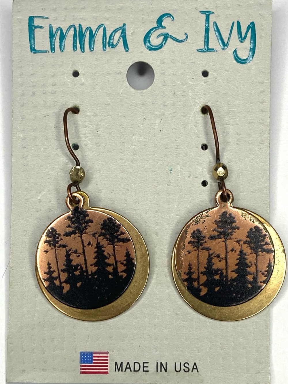 Gold tone Tree Silhouette Drop Earrings